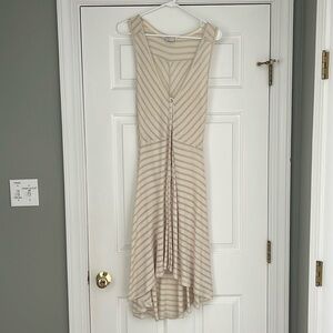 Anthropologie Postmark Sandstripe Knit Duster Hi-Lo Vest Cardigan